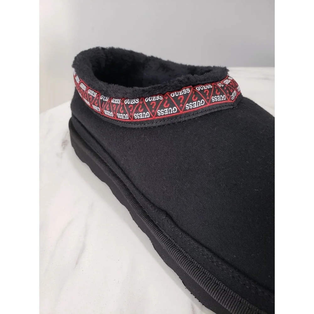 NEW GUESS SIZE 10 Walter Buffalo Check Lining Slip On‎ Slippers Black House Shoe